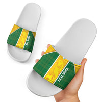 Dominica Football 2026 Custom Slide Sandals Sisserou Parrot Madras Pattern