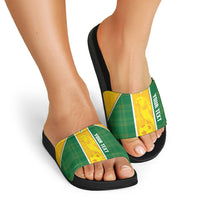 Dominica Football 2026 Custom Slide Sandals Sisserou Parrot Madras Pattern