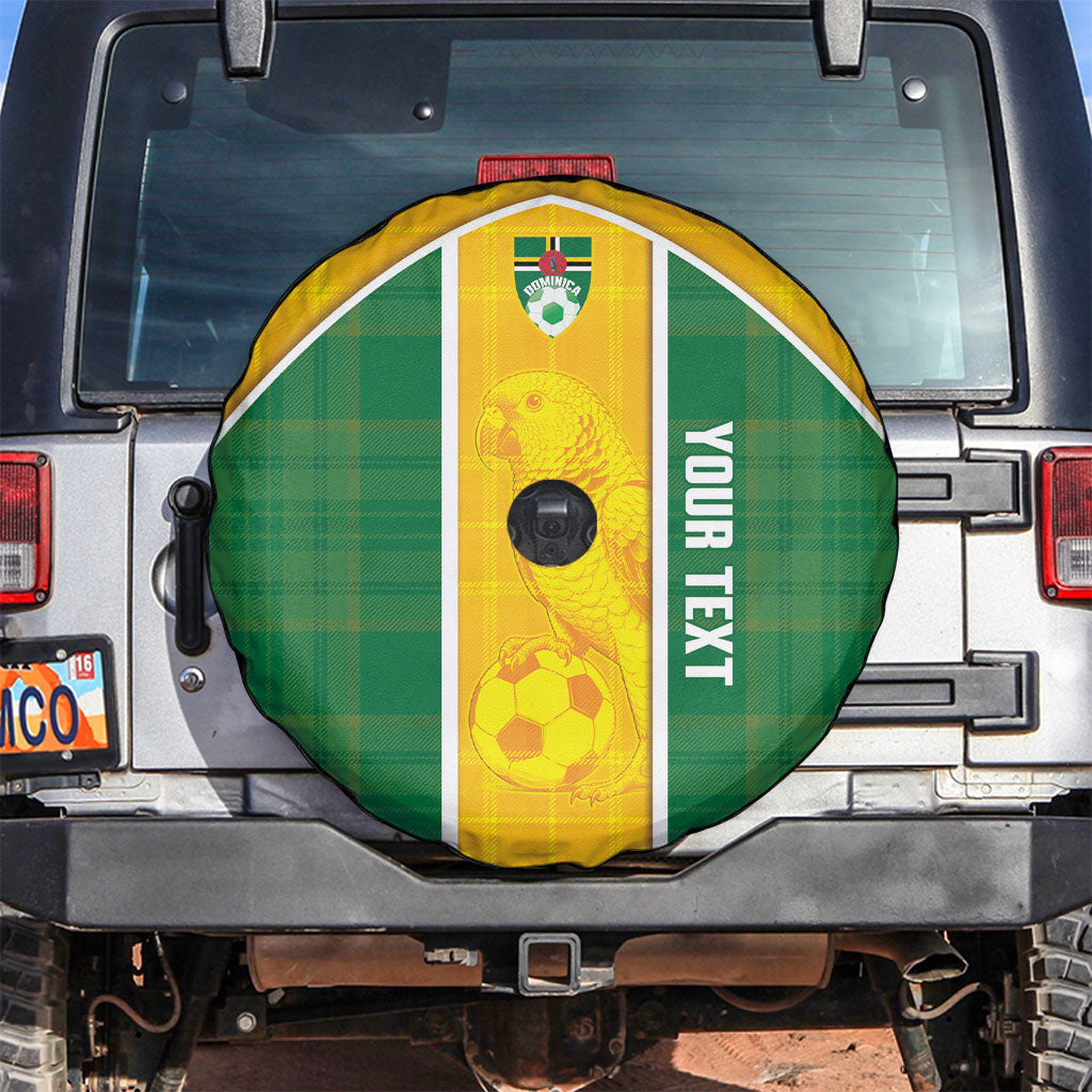 Dominica Football 2026 Custom Spare Tire Cover Sisserou Parrot Madras Pattern