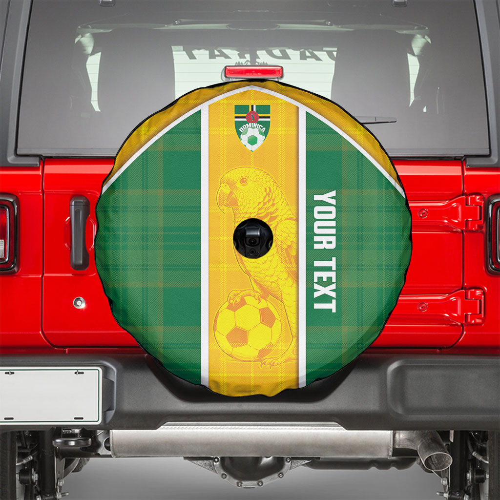 Dominica Football 2026 Custom Spare Tire Cover Sisserou Parrot Madras Pattern