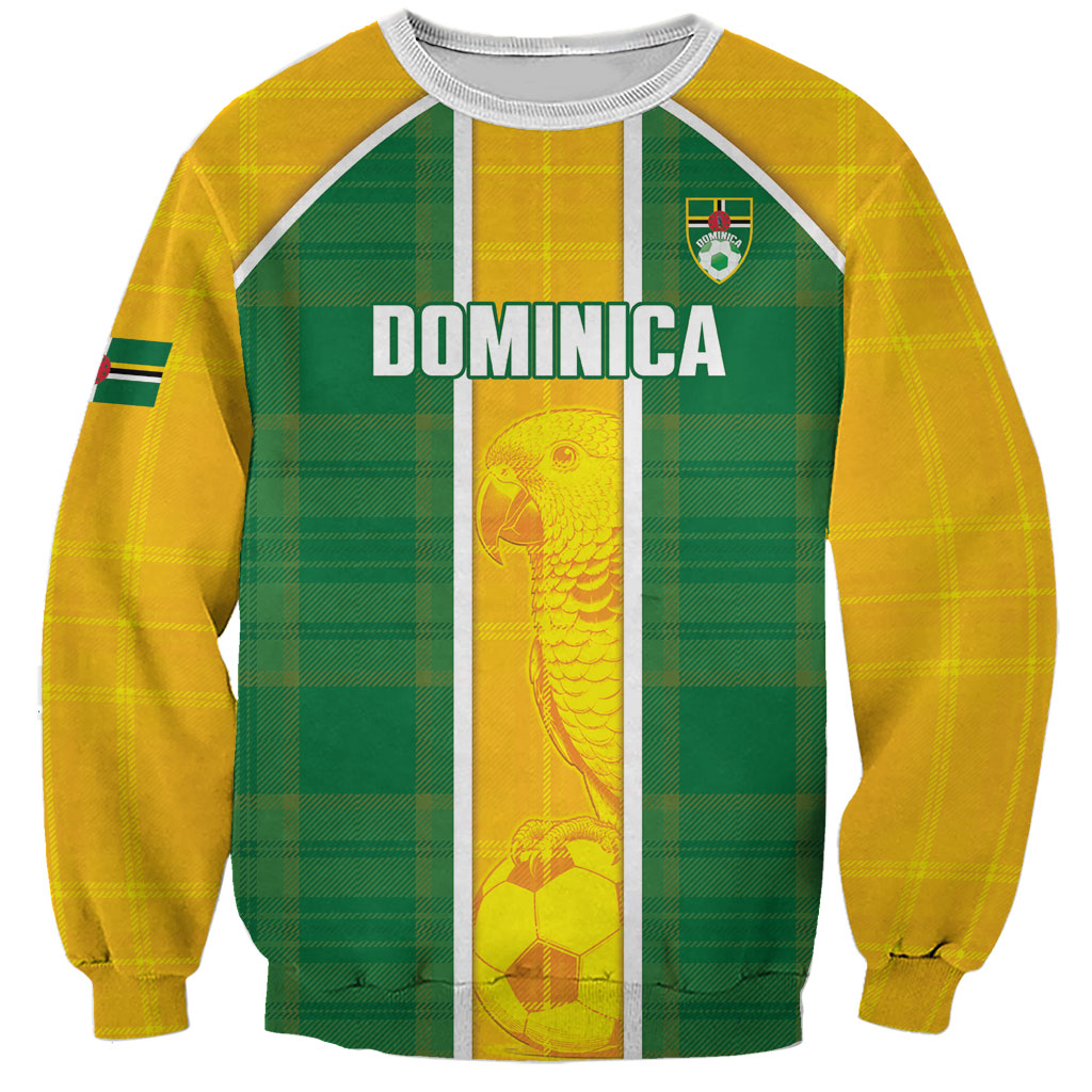 Dominica Football 2026 Custom Sweatshirt Sisserou Parrot Madras Pattern
