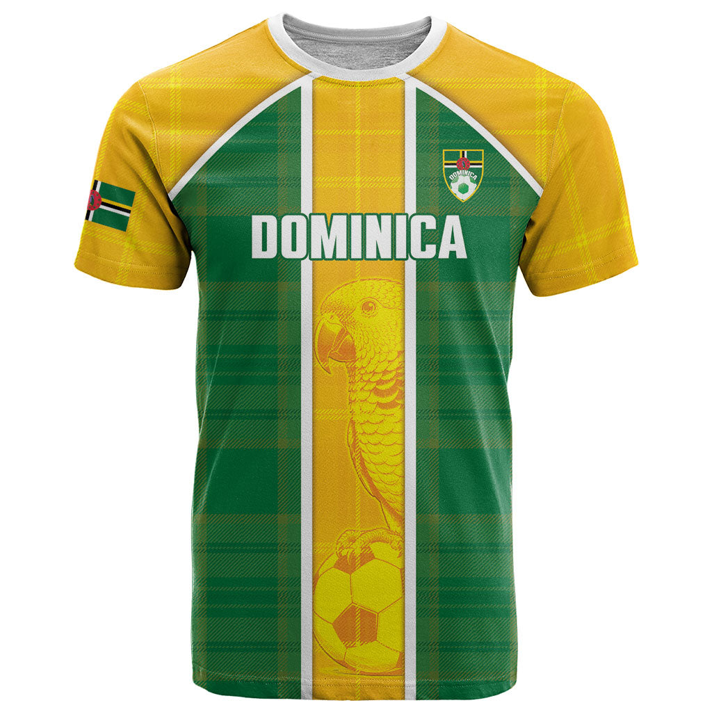 Dominica Football 2026 Custom T Shirt Sisserou Parrot Madras Pattern