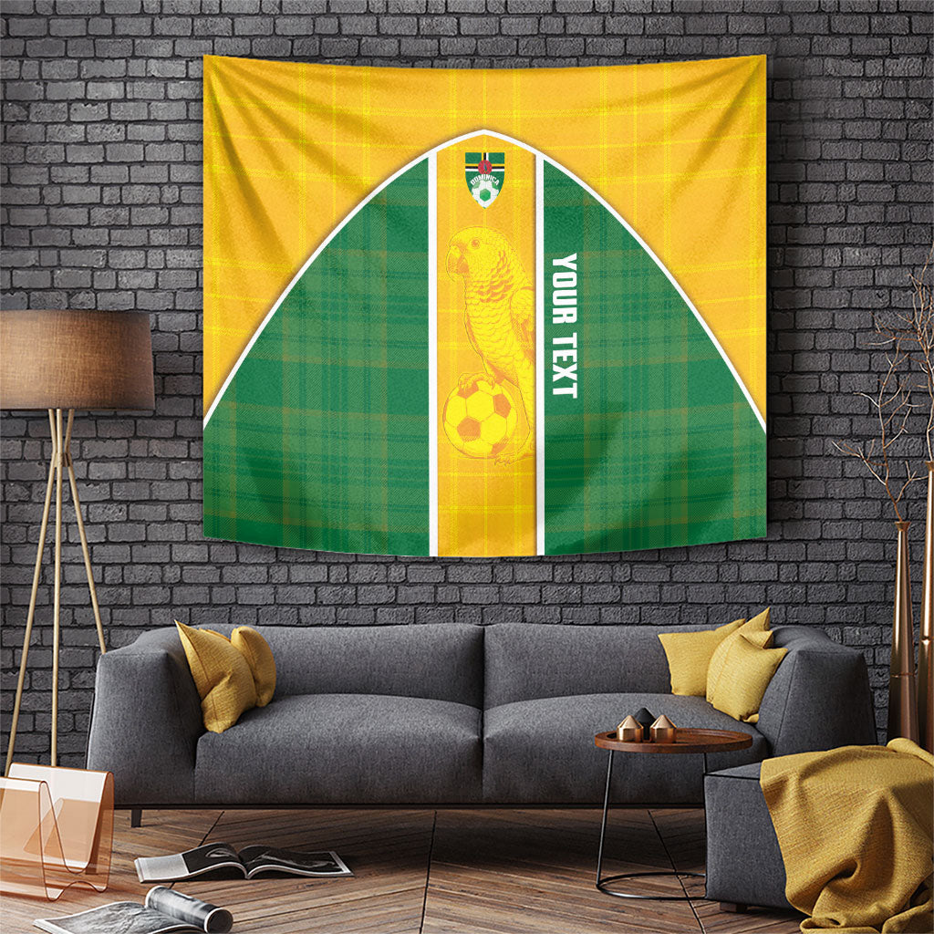 Dominica Football 2026 Custom Tapestry Sisserou Parrot Madras Pattern