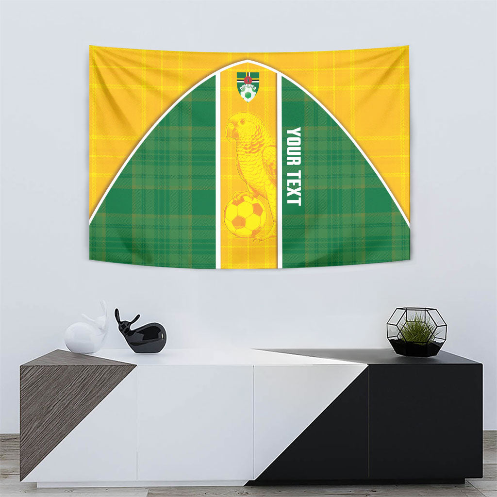Dominica Football 2026 Custom Tapestry Sisserou Parrot Madras Pattern