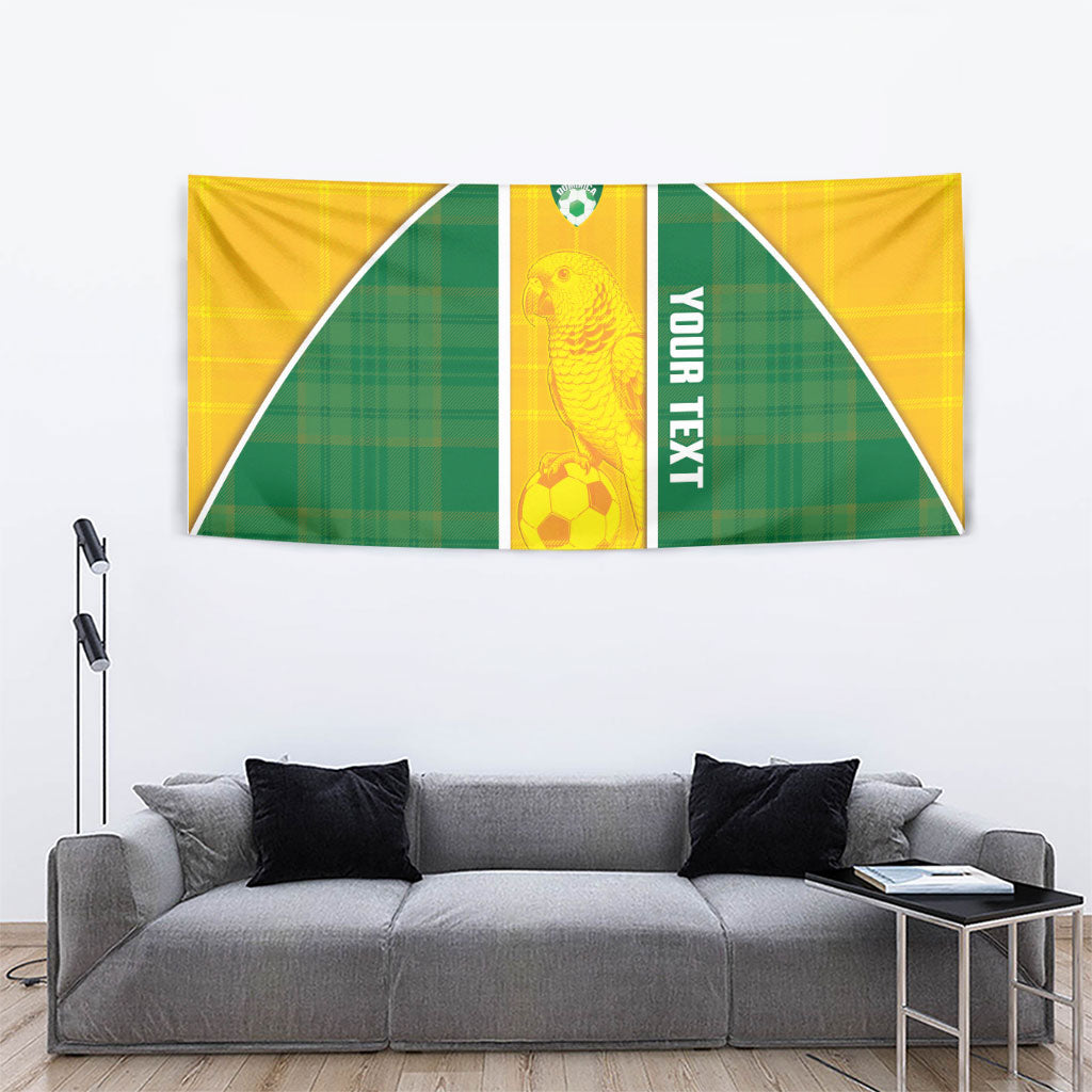 Dominica Football 2026 Custom Tapestry Sisserou Parrot Madras Pattern