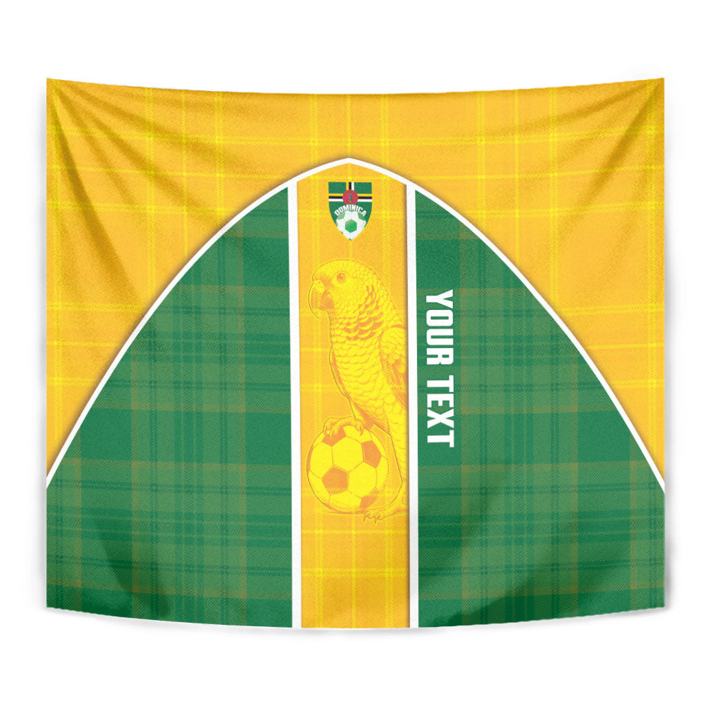 Dominica Football 2026 Custom Tapestry Sisserou Parrot Madras Pattern