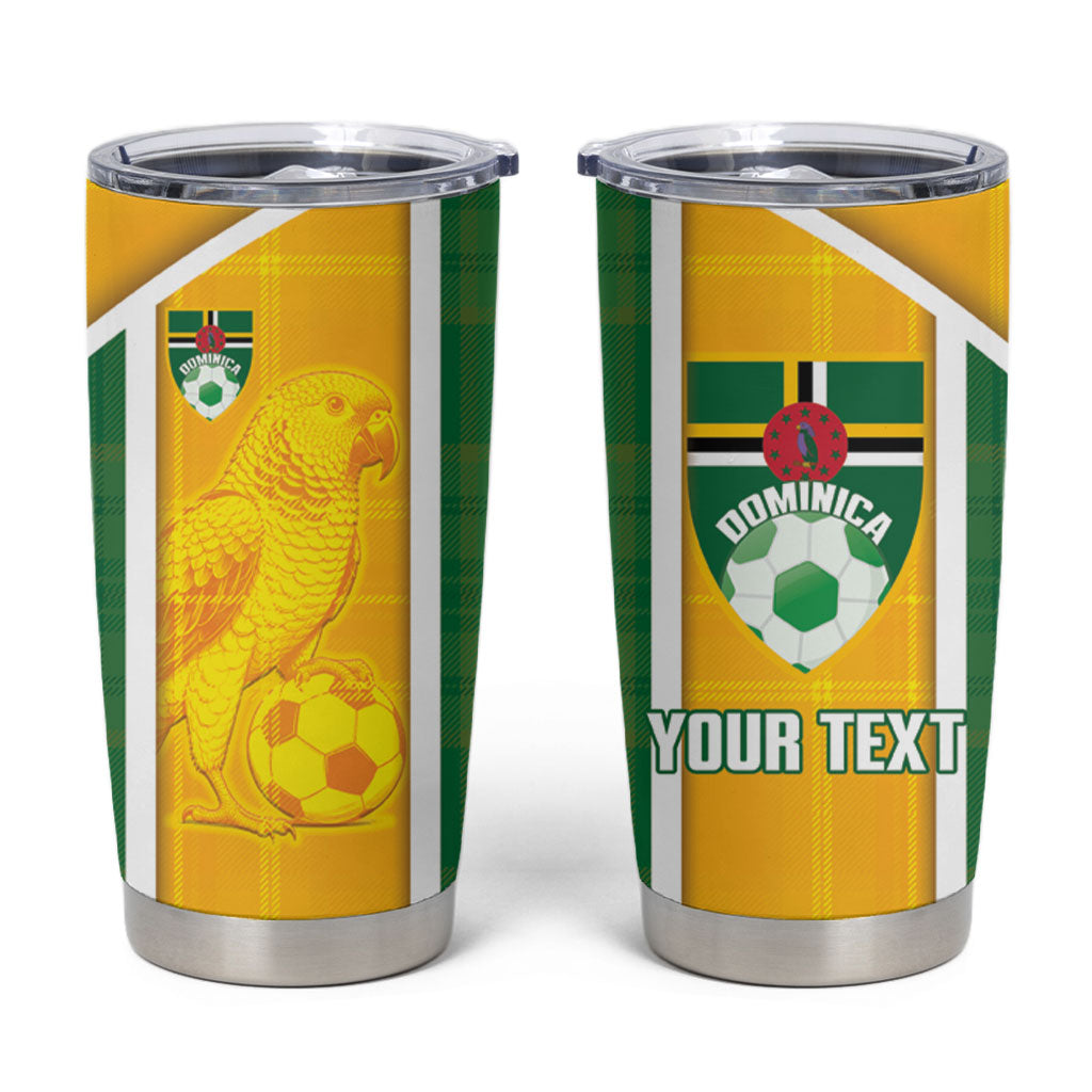 Dominica Football 2026 Custom Tumbler Cup Sisserou Parrot Madras Pattern