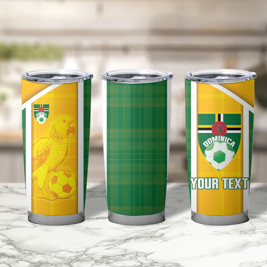 Dominica Football 2026 Custom Tumbler Cup Sisserou Parrot Madras Pattern