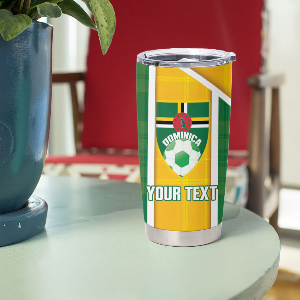 Dominica Football 2026 Custom Tumbler Cup Sisserou Parrot Madras Pattern
