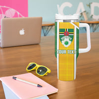 Dominica Football 2026 Custom Tumbler With Handle Sisserou Parrot Madras Pattern