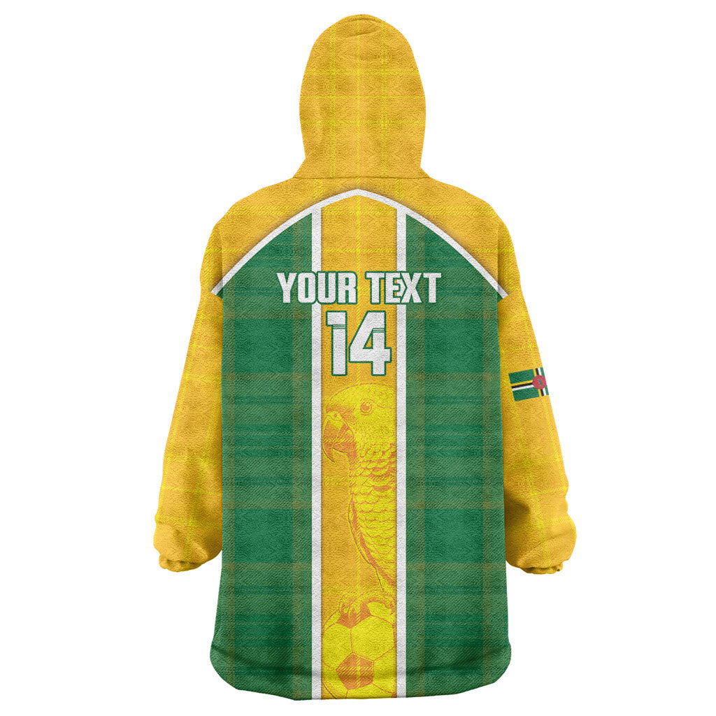 Dominica Football 2026 Custom Wearable Blanket Hoodie Sisserou Parrot Madras Pattern