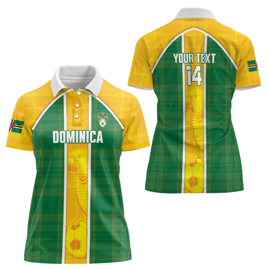 Dominica Football 2026 Custom Women Polo Shirt Sisserou Parrot Madras Pattern