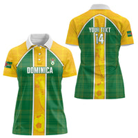 Dominica Football 2026 Custom Women Polo Shirt Sisserou Parrot Madras Pattern