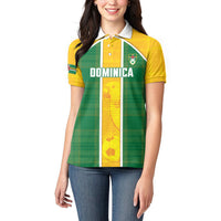 Dominica Football 2026 Custom Women Polo Shirt Sisserou Parrot Madras Pattern
