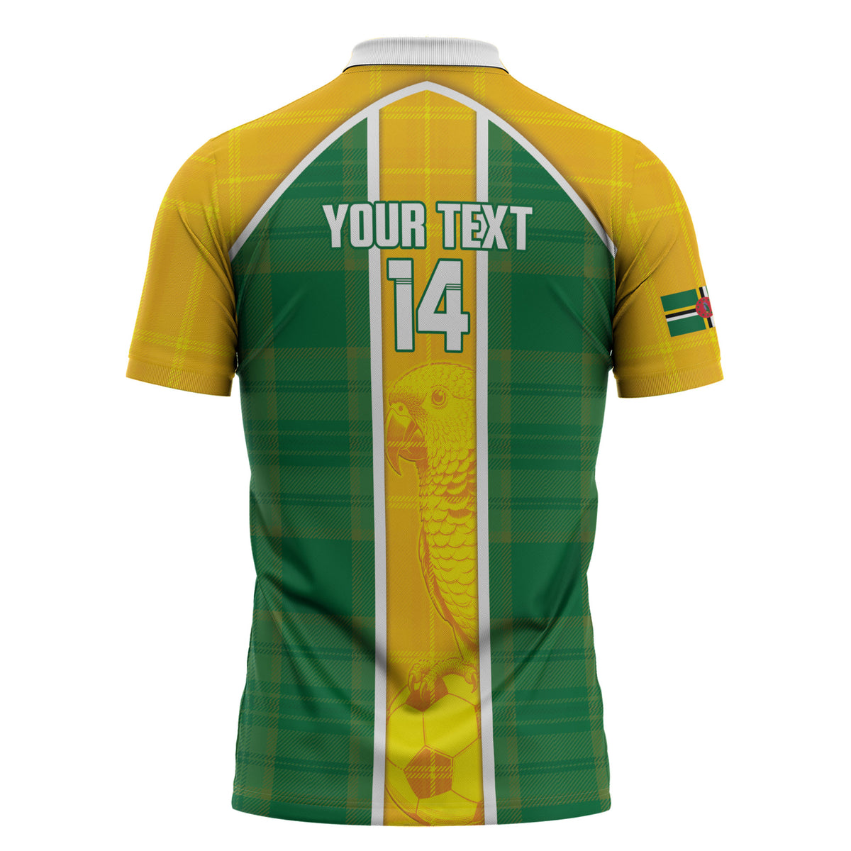 Dominica Football 2026 Custom Zipper Polo Shirt Sisserou Parrot Madras Pattern