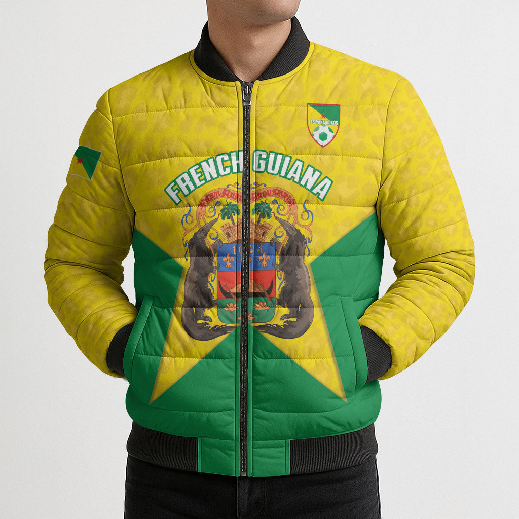 French Guiana Football 2026 Custom Bomber Puffer Jacket Allez Les Yana Dokos