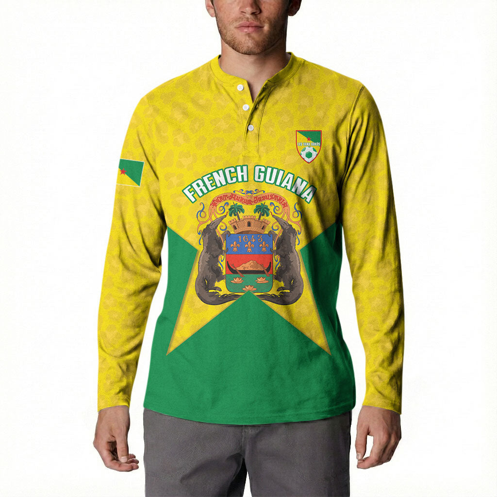 French Guiana Football 2026 Custom Button Sweatshirt Allez Les Yana Dokos