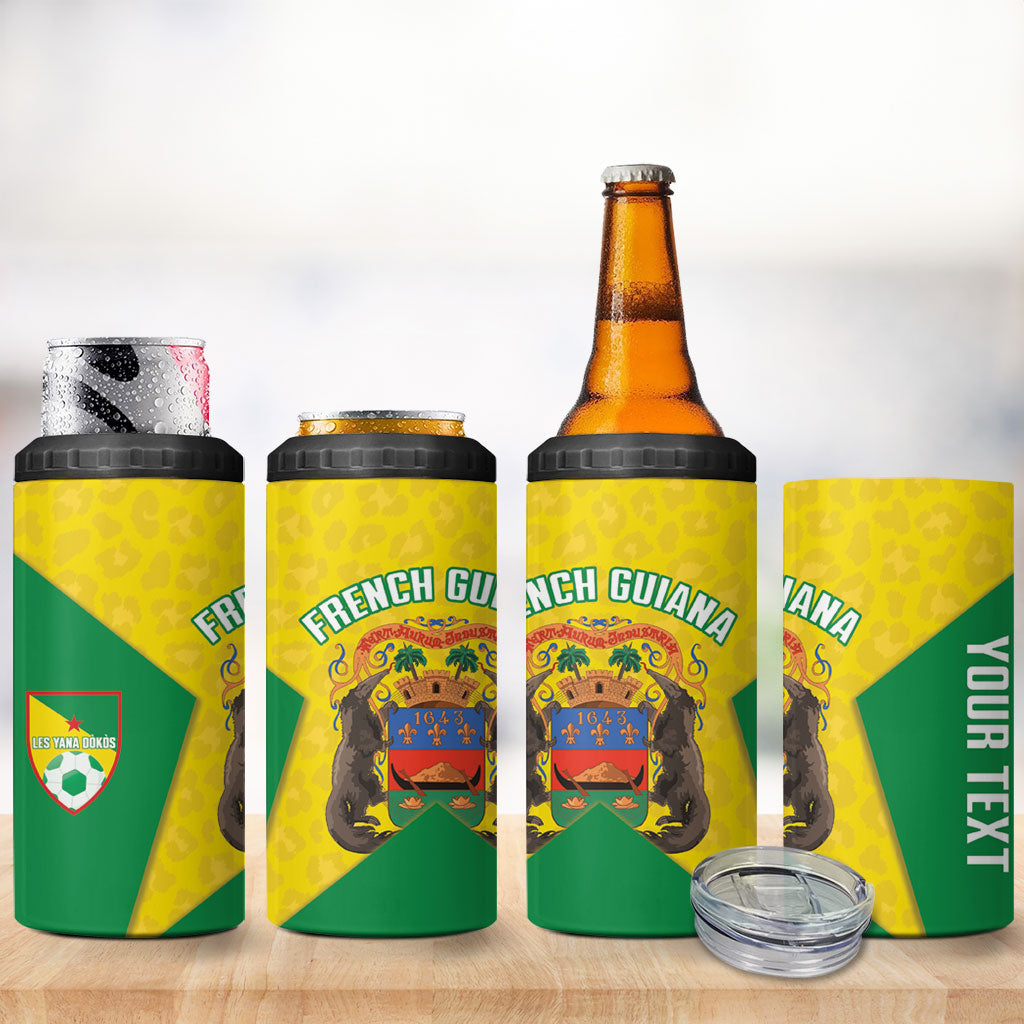 French Guiana Football 2026 Custom 4 in 1 Can Cooler Tumbler Allez Les Yana Dokos