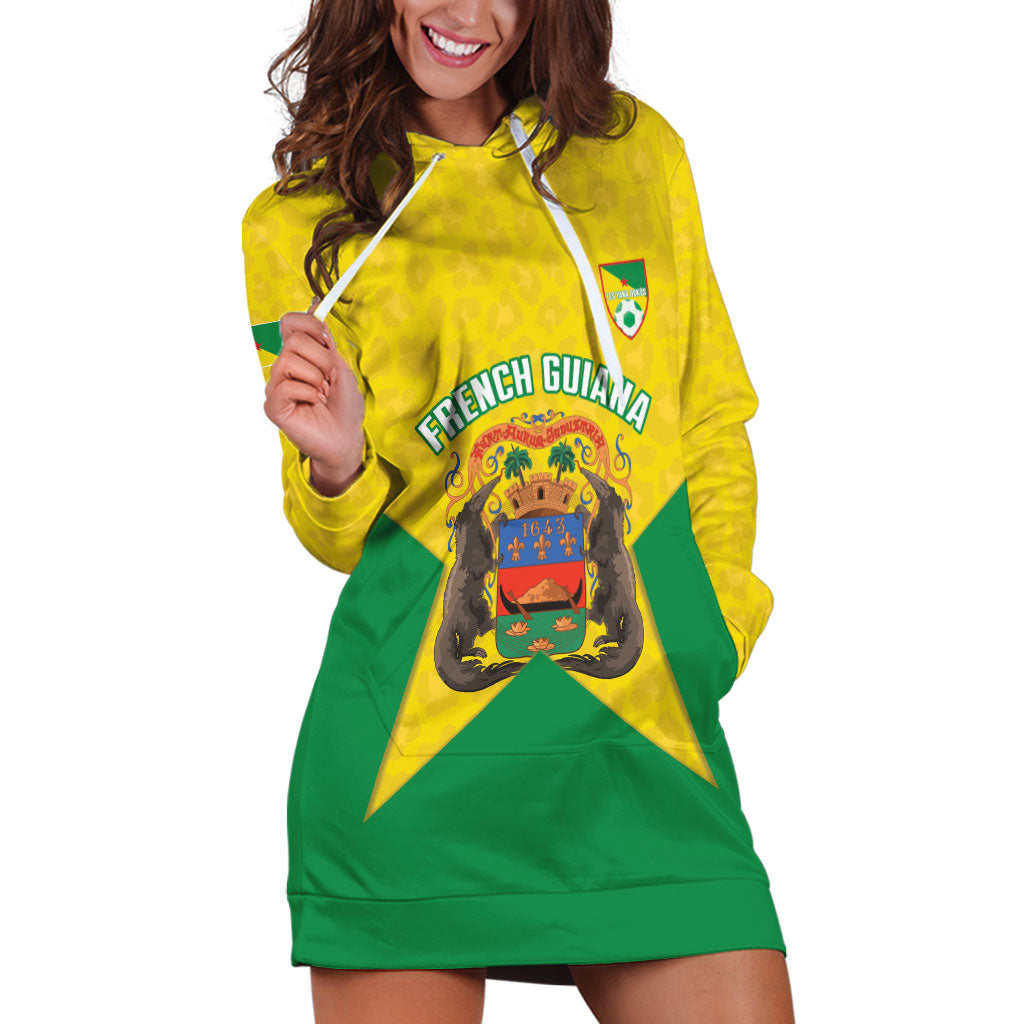 French Guiana Football 2026 Custom Hoodie Dress Allez Les Yana Dokos