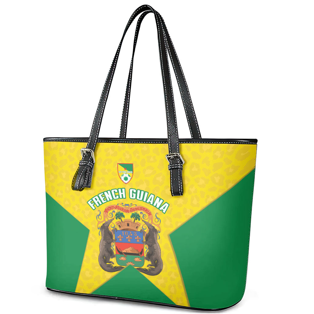French Guiana Football 2026 Leather Tote Bag Allez Les Yana Dokos