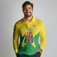 French Guiana Football 2026 Custom Long Sleeve Polo Shirt Allez Les Yana Dokos