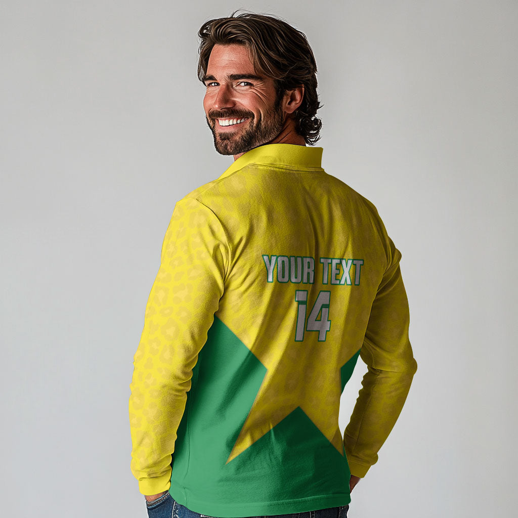 French Guiana Football 2026 Custom Long Sleeve Polo Shirt Allez Les Yana Dokos