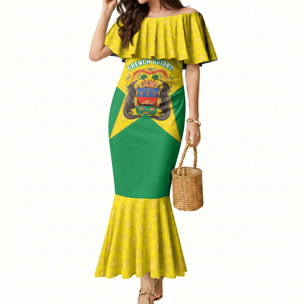 French Guiana Football 2026 Custom Mermaid Dress Allez Les Yana Dokos