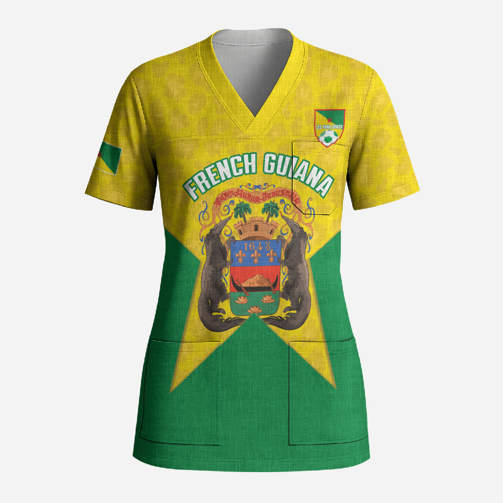 French Guiana Football 2026 Custom Scrub Top Allez Les Yana Dokos