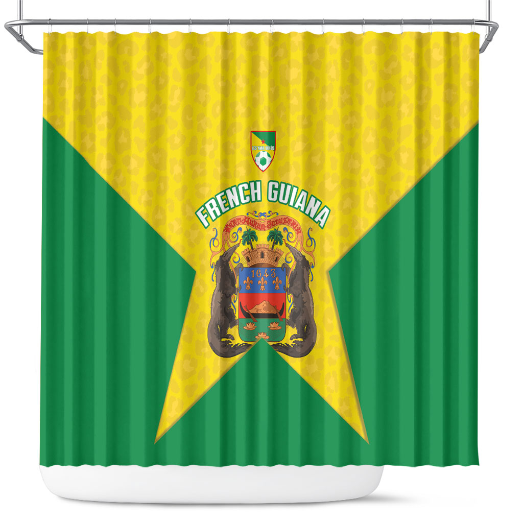 French Guiana Football 2026 Shower Curtain Allez Les Yana Dokos
