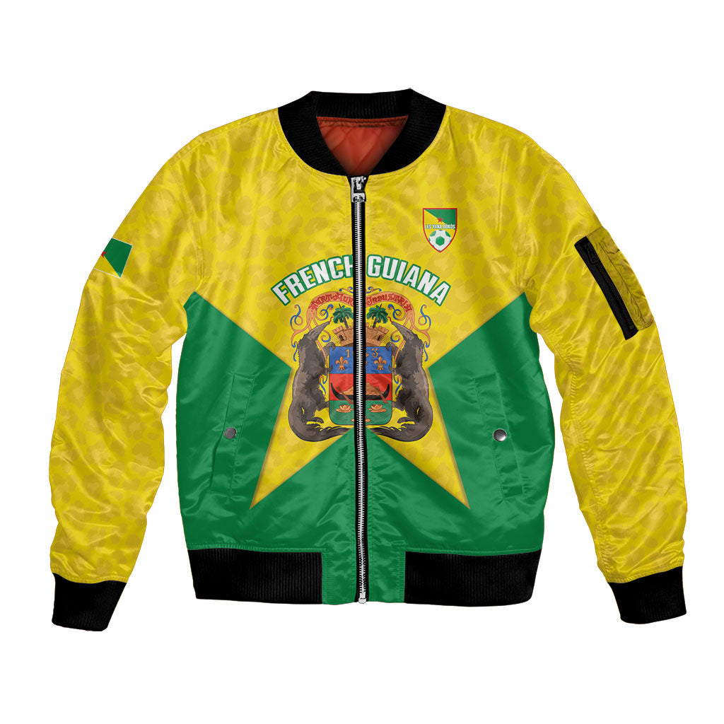 French Guiana Football 2026 Custom Sleeve Zip Bomber Jacket Allez Les Yana Dokos