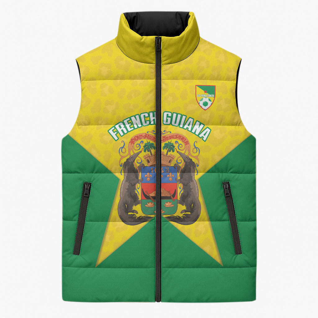 French Guiana Football 2026 Custom Sleeveless Puffer Jacket Allez Les Yana Dokos