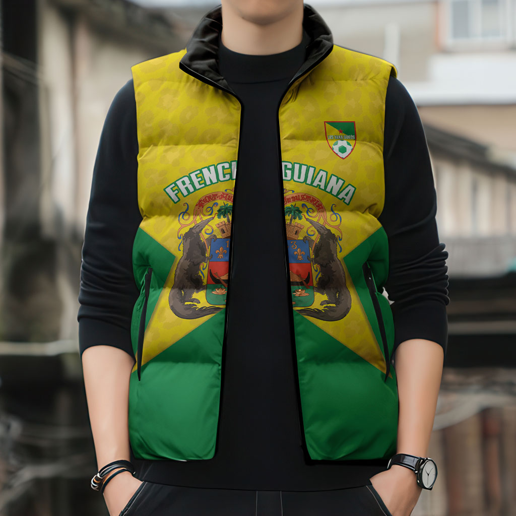 French Guiana Football 2026 Custom Sleeveless Puffer Jacket Allez Les Yana Dokos