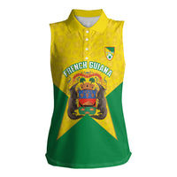 French Guiana Football 2026 Custom Women Sleeveless Polo Shirt Allez Les Yana Dokos