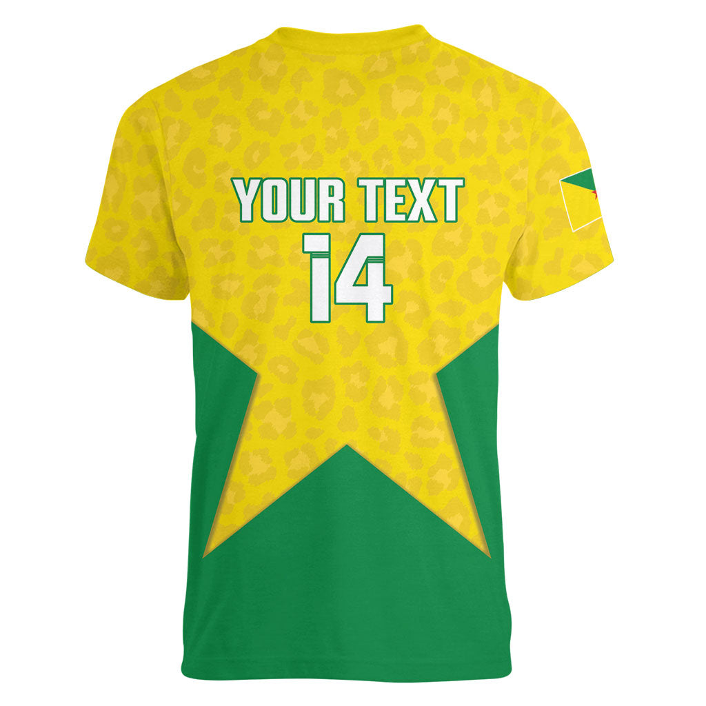 French Guiana Football 2026 Custom Women V-Neck T-Shirt Allez Les Yana Dokos