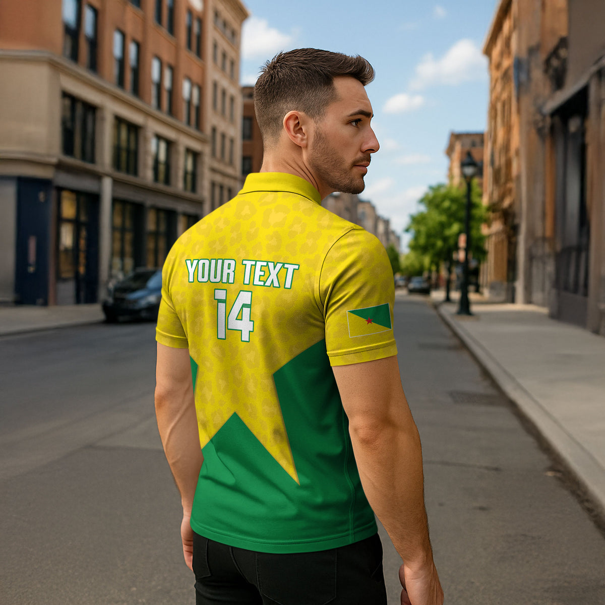 French Guiana Football 2026 Custom Zipper Polo Shirt Allez Les Yana Dokos