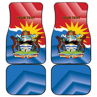 Personalised Antigua and Barbuda Independence Day Car Mats Fallow Deer With Flag - Wonder Print Shop