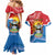 Personalised Antigua and Barbuda Independence Day Couples Matching Mermaid Dress and Hawaiian Shirt Fallow Deer With Flag - Wonder Print Shop