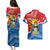 Personalised Antigua and Barbuda Independence Day Couples Matching Puletasi and Hawaiian Shirt Fallow Deer With Flag - Wonder Print Shop
