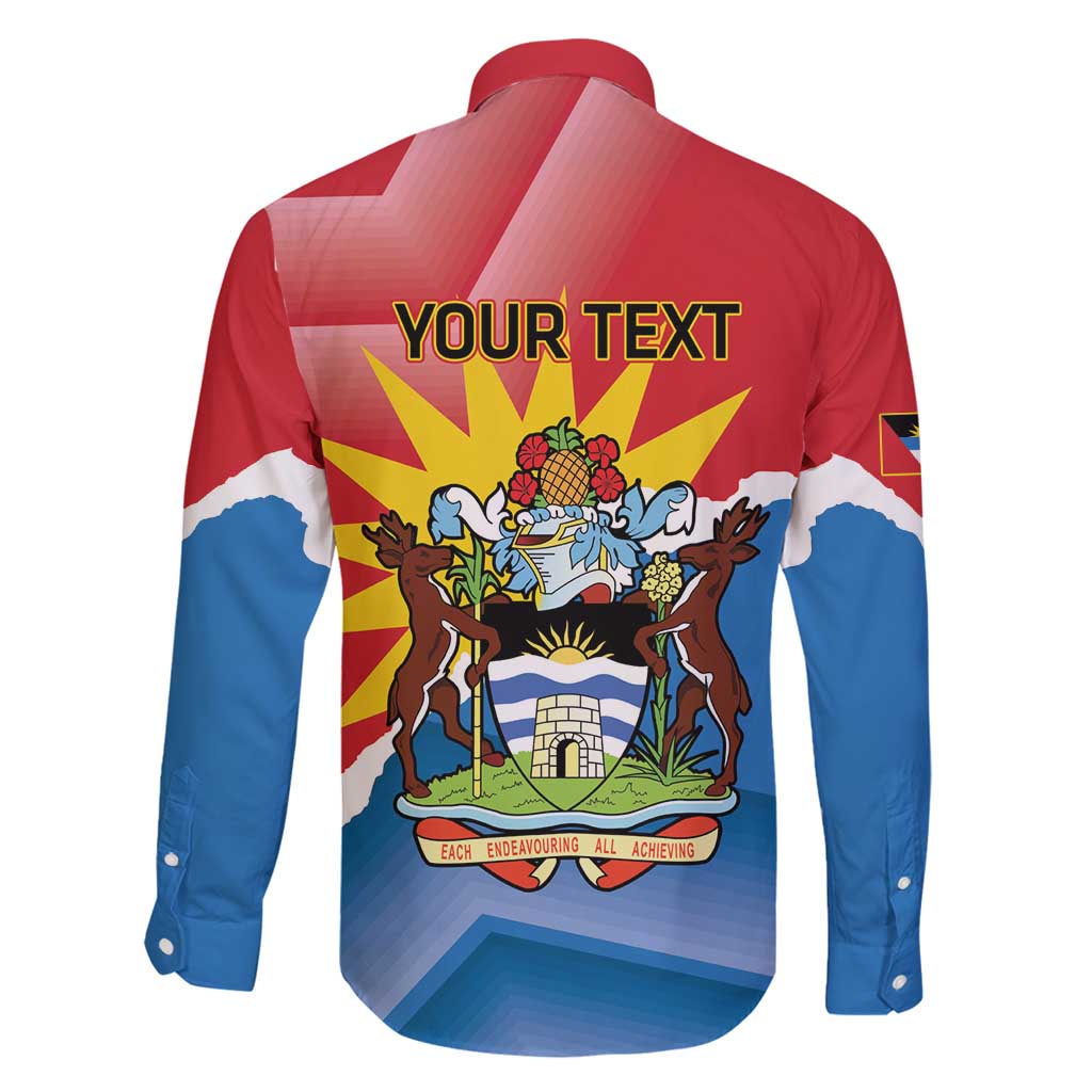 Personalised Antigua and Barbuda Independence Day Family Matching Long Sleeve Bodycon Dress and Hawaiian Shirt Fallow Deer With Flag - Wonder Print Shop