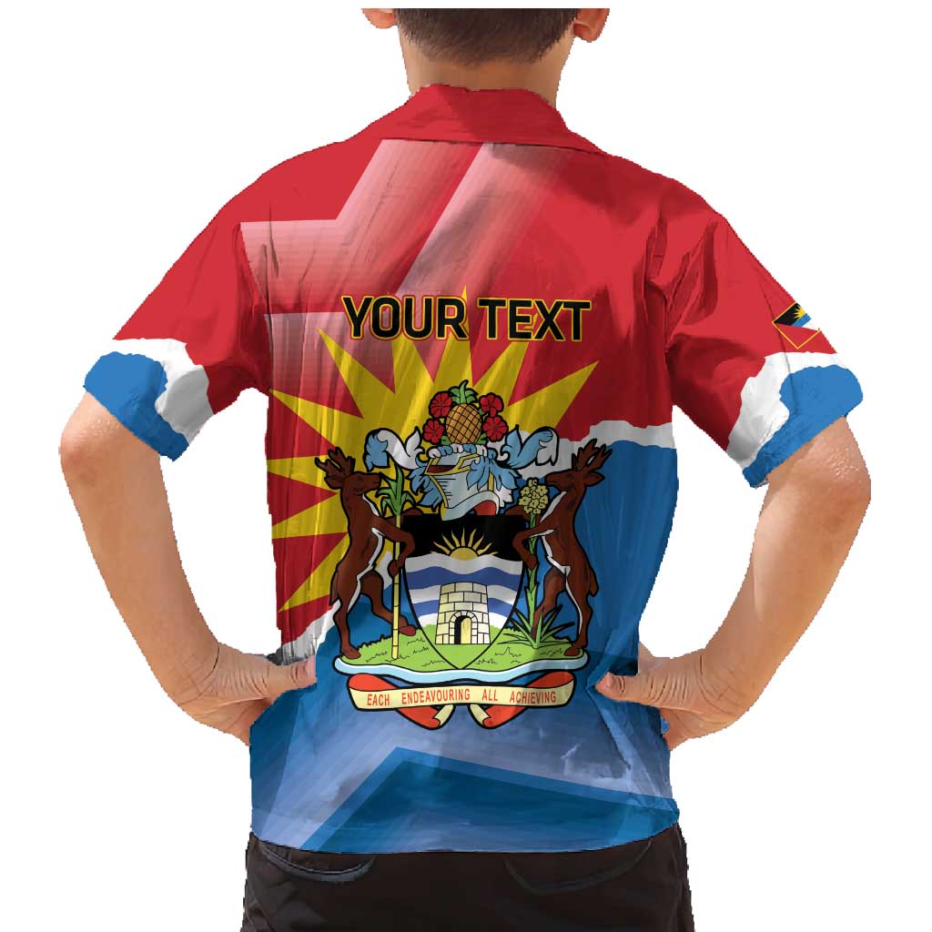 Personalised Antigua and Barbuda Independence Day Family Matching Mermaid Dress and Hawaiian Shirt Fallow Deer With Flag - Wonder Print Shop