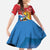 Personalised Antigua and Barbuda Independence Day Family Matching Mermaid Dress and Hawaiian Shirt Fallow Deer With Flag - Wonder Print Shop