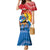 Personalised Antigua and Barbuda Independence Day Family Matching Mermaid Dress and Hawaiian Shirt Fallow Deer With Flag - Wonder Print Shop