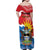 Personalised Antigua and Barbuda Independence Day Family Matching Off Shoulder Maxi Dress and Hawaiian Shirt Fallow Deer With Flag - Wonder Print Shop