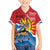 Personalised Antigua and Barbuda Independence Day Family Matching Off Shoulder Short Dress and Hawaiian Shirt Fallow Deer With Flag - Wonder Print Shop
