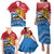 Personalised Antigua and Barbuda Independence Day Family Matching Puletasi and Hawaiian Shirt Fallow Deer With Flag - Wonder Print Shop