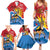 Personalised Antigua and Barbuda Independence Day Family Matching Summer Maxi Dress and Hawaiian Shirt Fallow Deer With Flag - Wonder Print Shop