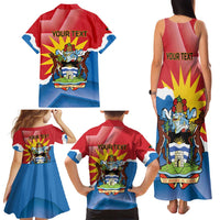 Personalised Antigua and Barbuda Independence Day Family Matching Tank Maxi Dress and Hawaiian Shirt Fallow Deer With Flag - Wonder Print Shop