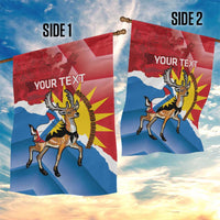 Personalised Antigua and Barbuda Independence Day Garden Flag Fallow Deer With Flag - Wonder Print Shop