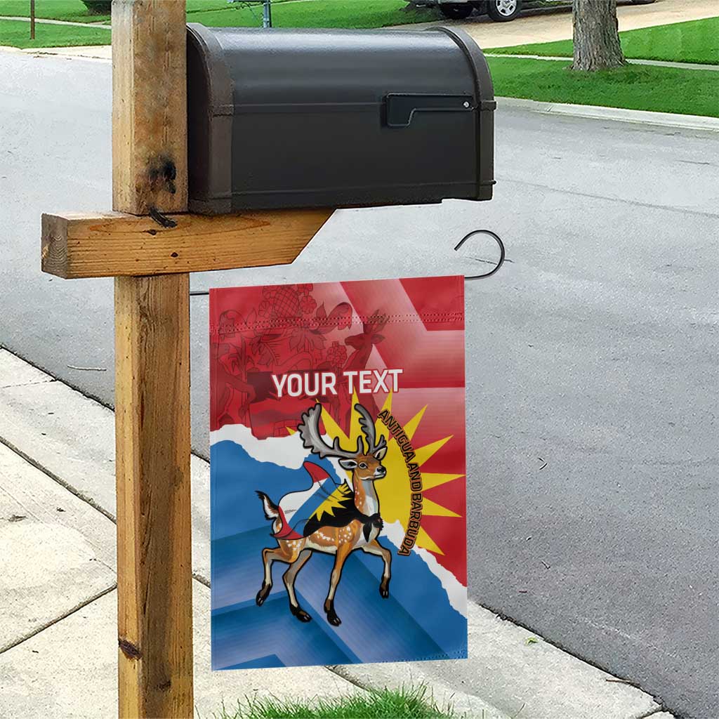 Personalised Antigua and Barbuda Independence Day Garden Flag Fallow Deer With Flag - Wonder Print Shop