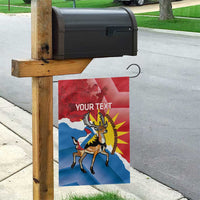 Personalised Antigua and Barbuda Independence Day Garden Flag Fallow Deer With Flag - Wonder Print Shop